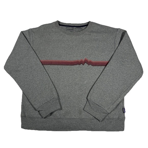 Patagonia Other - Patagonia Line Logo Ridge Striped UpRisal Mens‎ Gray Pullover Sweatshirt Medium
